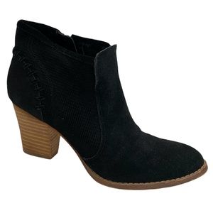 Marc Fisher Black Suede Braided Ankle Boots Size 6 1/2